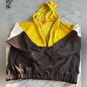 Joe Fresh Ladies Yellow and Black Y2K Inspired Colourblock Hoodie